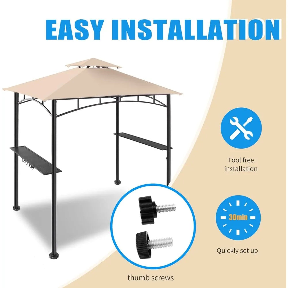 5x8 Grill Gazebo Canopy for Patio, Outdoor BBQ Gazebo