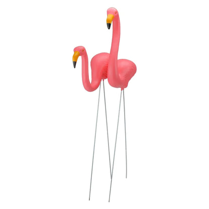 2ct Pink Flamingo Lawn Stakes Outdoor Garden Decor