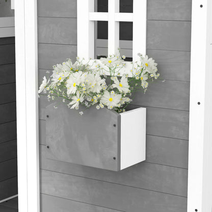 Playhouse for Kids, Outdoor Wooden Playhouse for 3-8 Year Olds