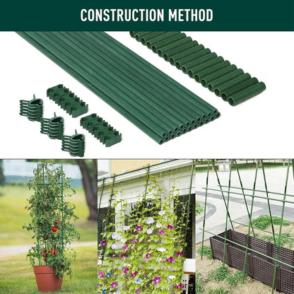 62pcs Garden Stakes Kit Fiberglass Plant Support Stakes