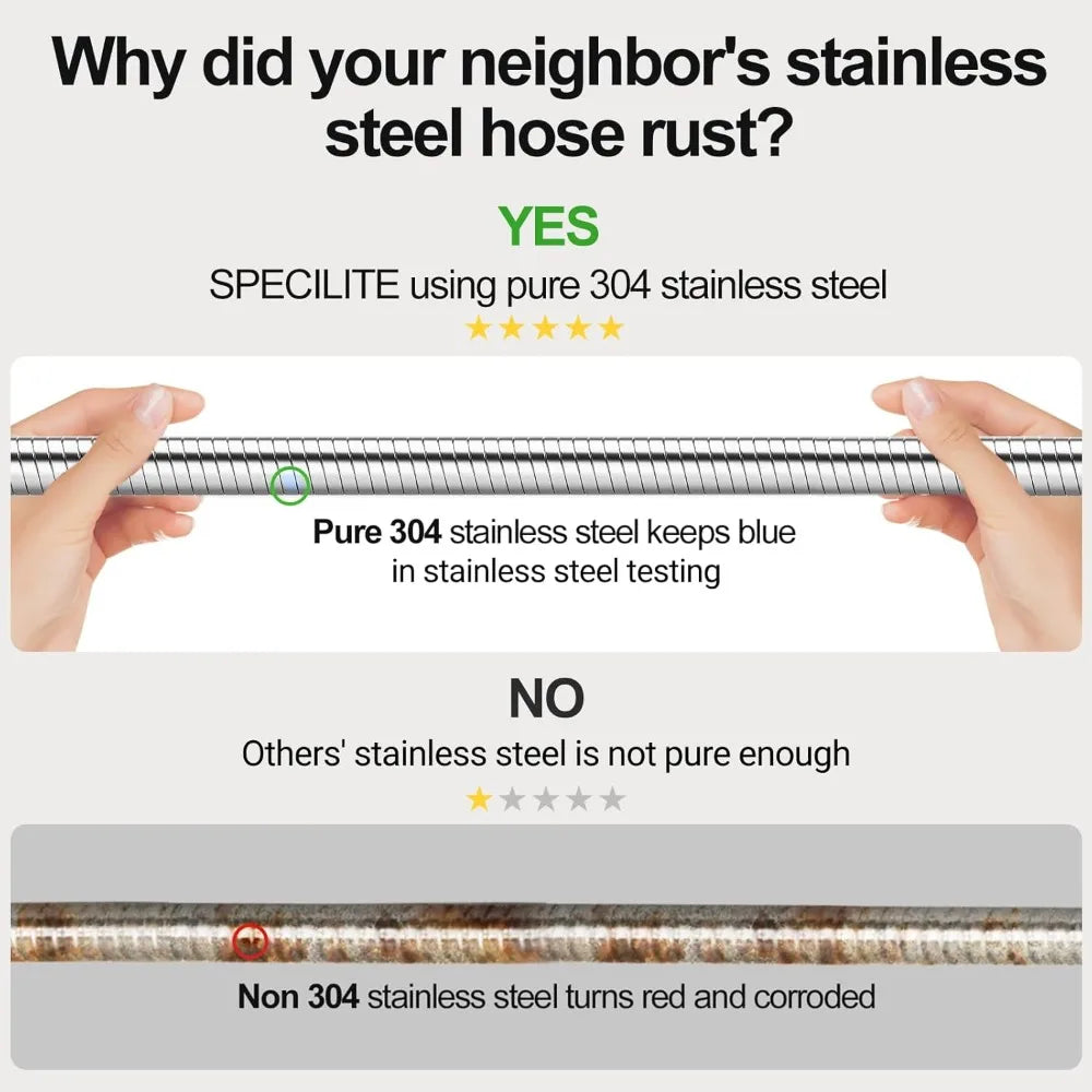 304 Stainless Steel Garden Hose Flexible, Never Kink