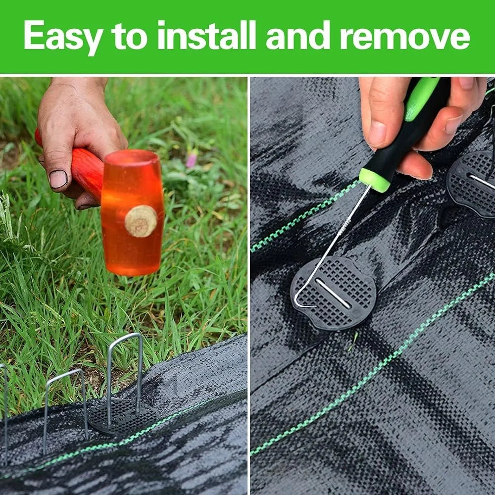 50 Heavy Duty U Shaped  Landscape Staples 6Inch