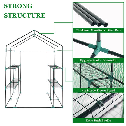 Black Iron Pipe Steeple PE Cloth Greenhouse