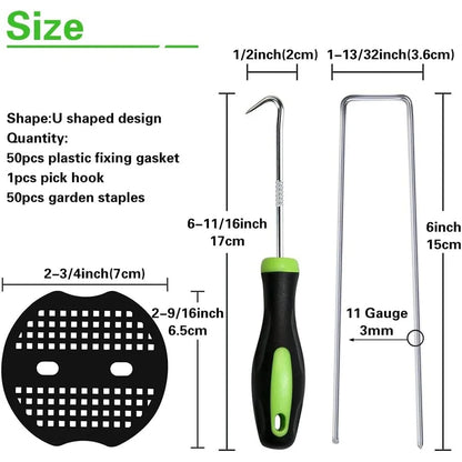 50 Heavy Duty U Shaped  Landscape Staples 6Inch