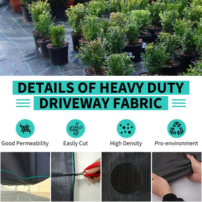 3/4/6*300/600FT Weed Barrier Landscape Fabric, Heavy Duty