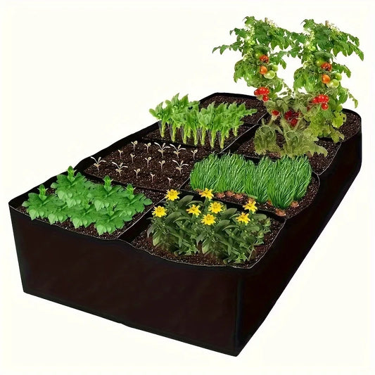 Garden Bed, 128 Gallon 8 Grids Grow Bags, 3x6FT