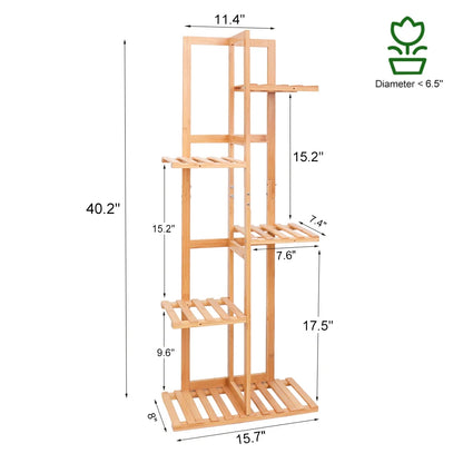 5 Tiers Bamboo Plant Stand Tall Storage Display