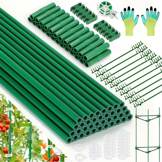 123PCS Garden Tomato Stakes Kit, 36 Fiberglass Supports