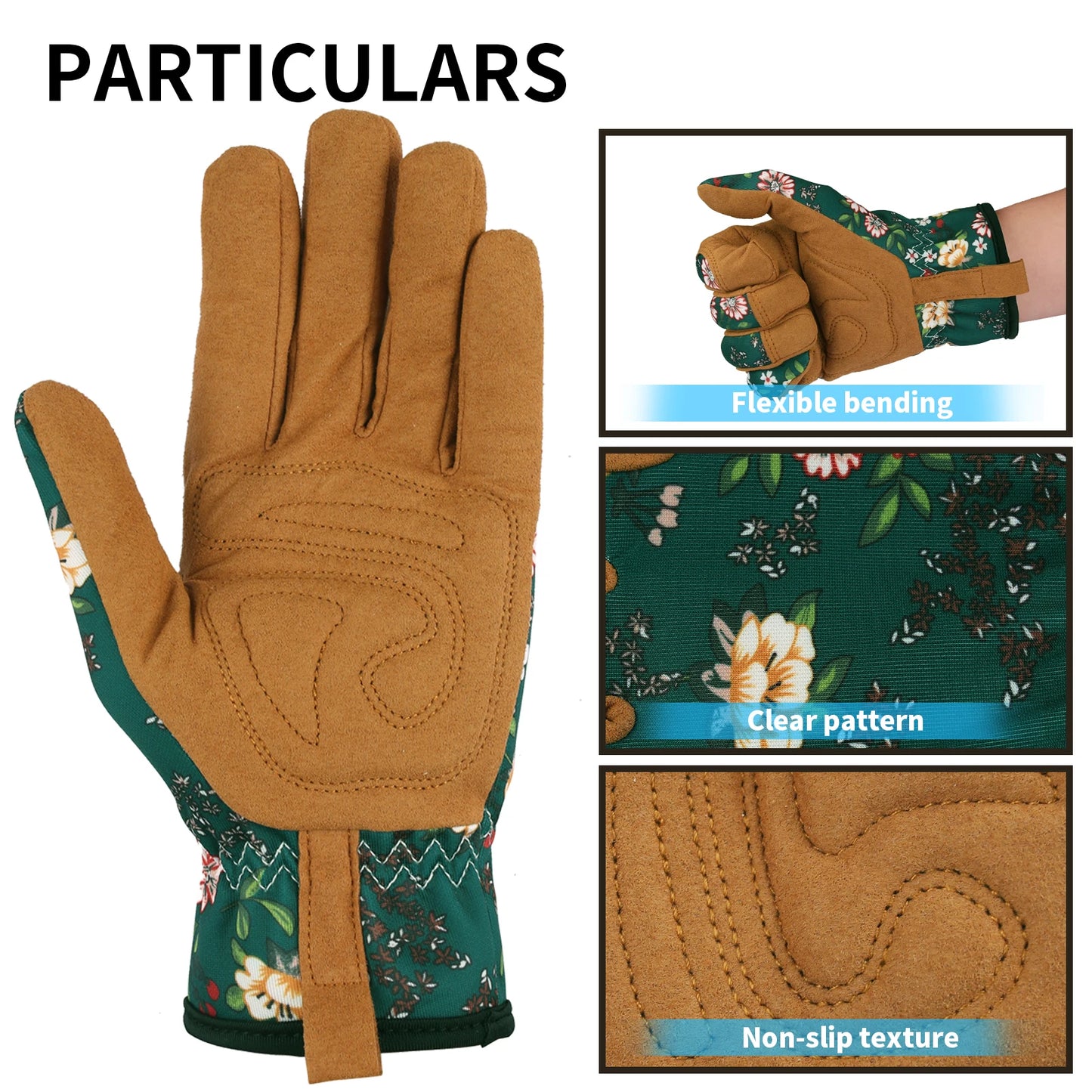 Garden Gloves Breathable Leather with Grip Thorn-Proof