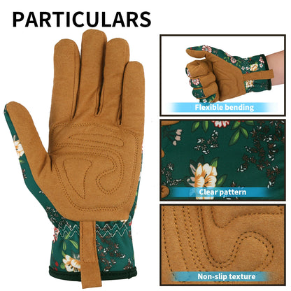 Garden Gloves Breathable Leather with Grip Thorn-Proof