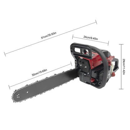 20'' 58cc Gas Chainsaw Gasoline Powered Chain Saw 2 Cycle Engine