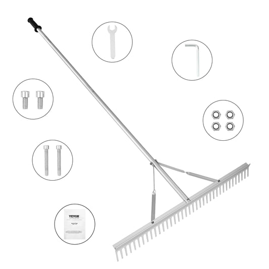 SucceBuy Landscape Rake 36" Head Aluminum Landscape Rake