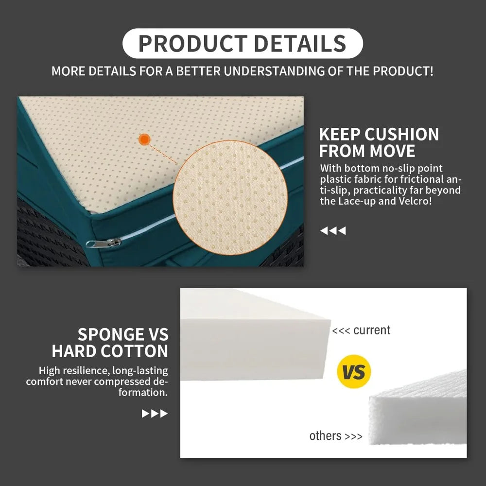 3 Piece Outdoor Sectional Couch with Storage Coffee Table