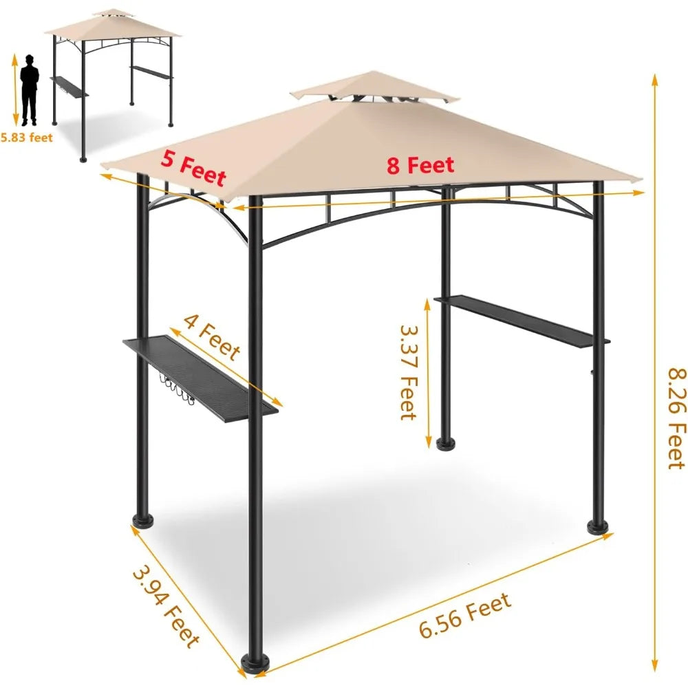 5x8 Grill Gazebo Canopy for Patio, Outdoor BBQ Gazebo