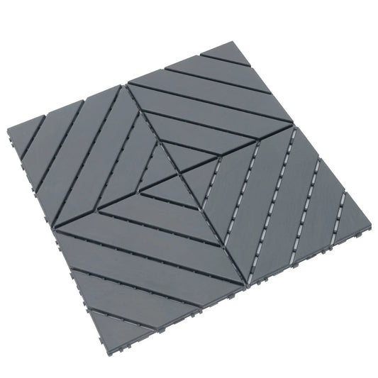 Twill Interlocking Patio Deck Tiles 44 Pack 12x12 Inch,