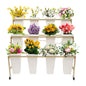 3 Layers White Flower Display Stand 12 Buckets