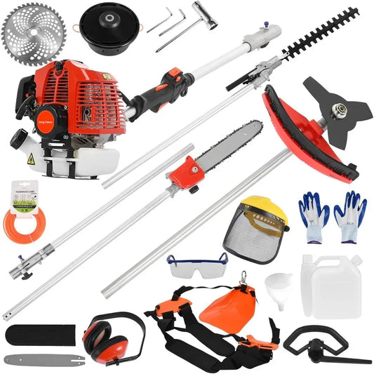 5-in-1 Multi Yard Care Tools, Weed Wacker Gas Powered,52cc