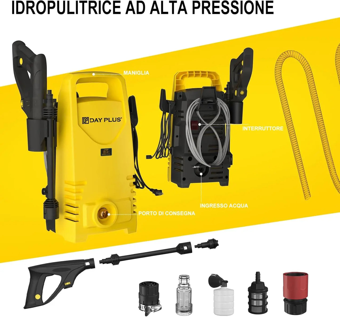 Electric High Pressure Washer 1600W, Terraces, Gardens, Cars