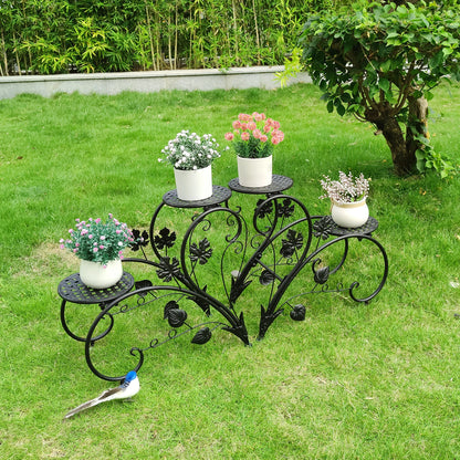 2PCS Rustproof Metal Plant Stand 4 Potted Flower
